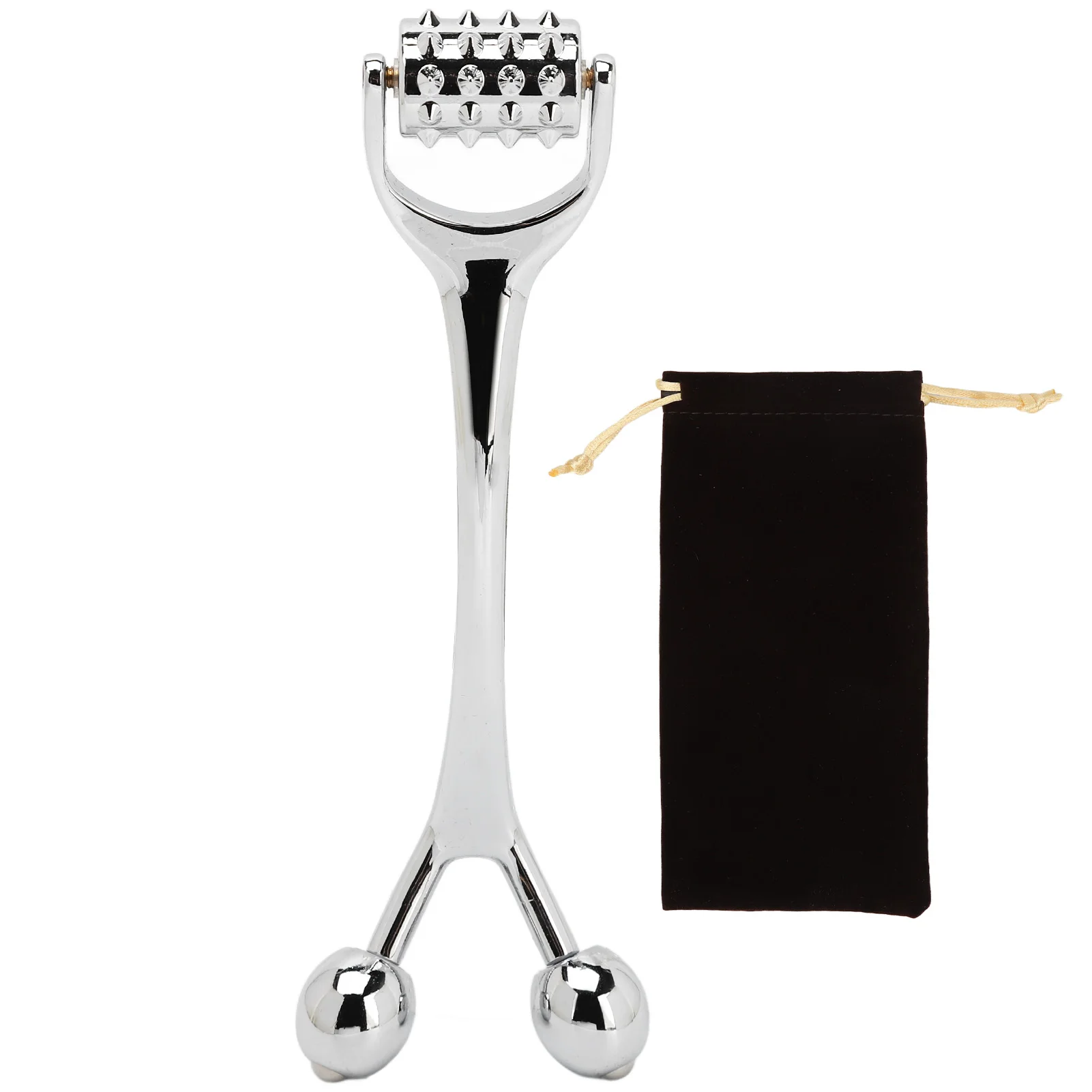 

Facial Ridged Roller Metal Facial Acupuncture Roller Stress Relieve Dual Head for Man for Home