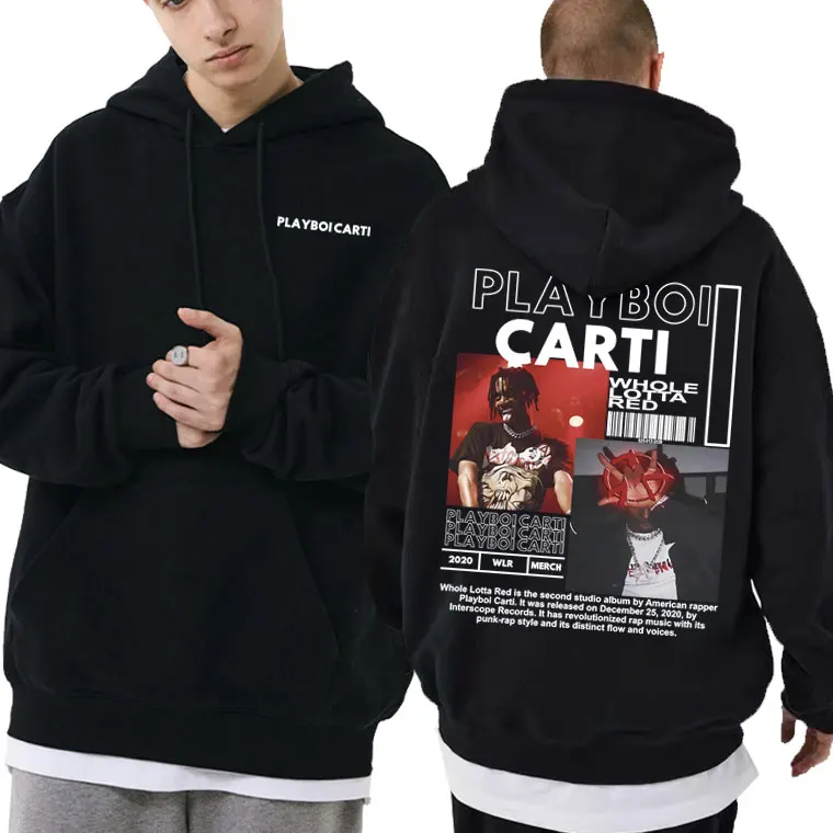 

Rapper Playboi Carti Whole Lotta Red Album Graphic Hoodie Male Fleece Oversized Hoodies Men Hip Hop Vintage Hooded Sweatshirt