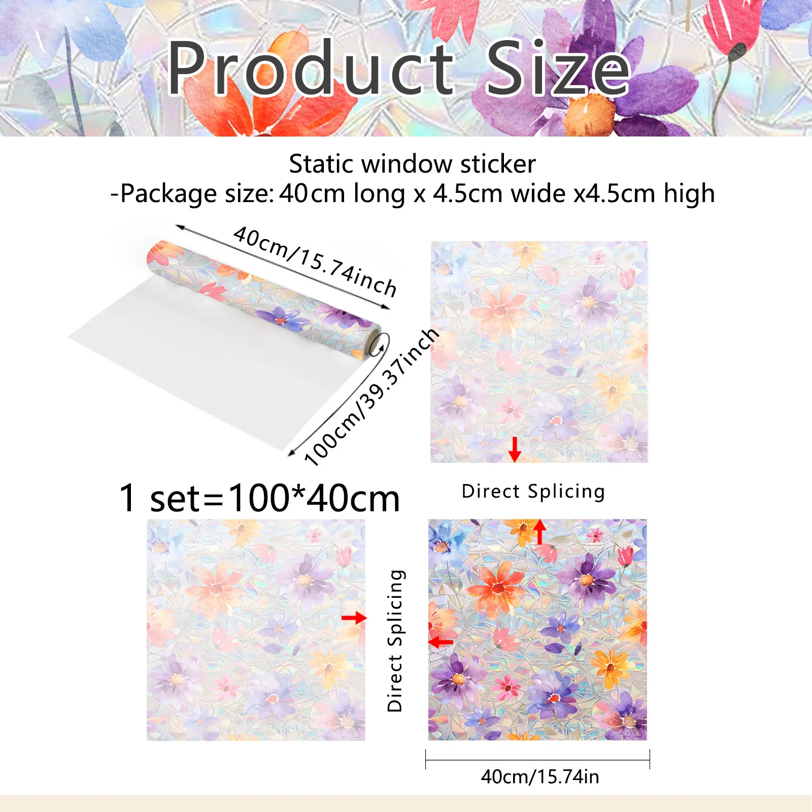 Window Privacy Film Frosted Glass Window Film Sun Blocking Non-Adhesive Heat Control Removable Stickers Decor