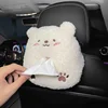Car Tissue Box Cute Plush Animals Napkin Tissue Paper Holder Portable Drawer Box Car Seat Back Armrest Box Tissue Boxes Bag 1