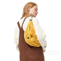 Disney Winnie The Pooh New Women's Plush Oblique Bag Cartoon Cute Women's Plush Waist Bag High Quality Large Capacity Chest Bag 5