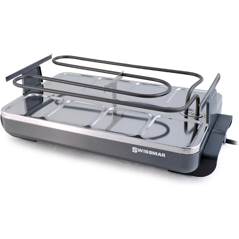 Swissmar KF-77040 Classic 8-Person Raclette with Reversible Cast Iron Grill Plate/Crepe Top, Black 5
