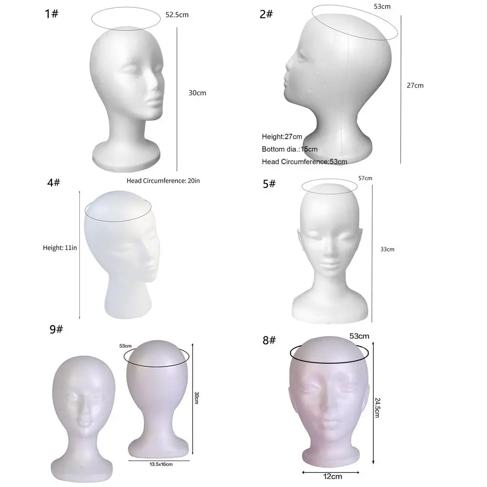 Haarteile Ständer Halter Weibliche Kopf Modell Schaum Perücke Kopf Modell Schaum Mannequin Dummy Perücke Gläser Hut Display-ständer Rack – Detail 2