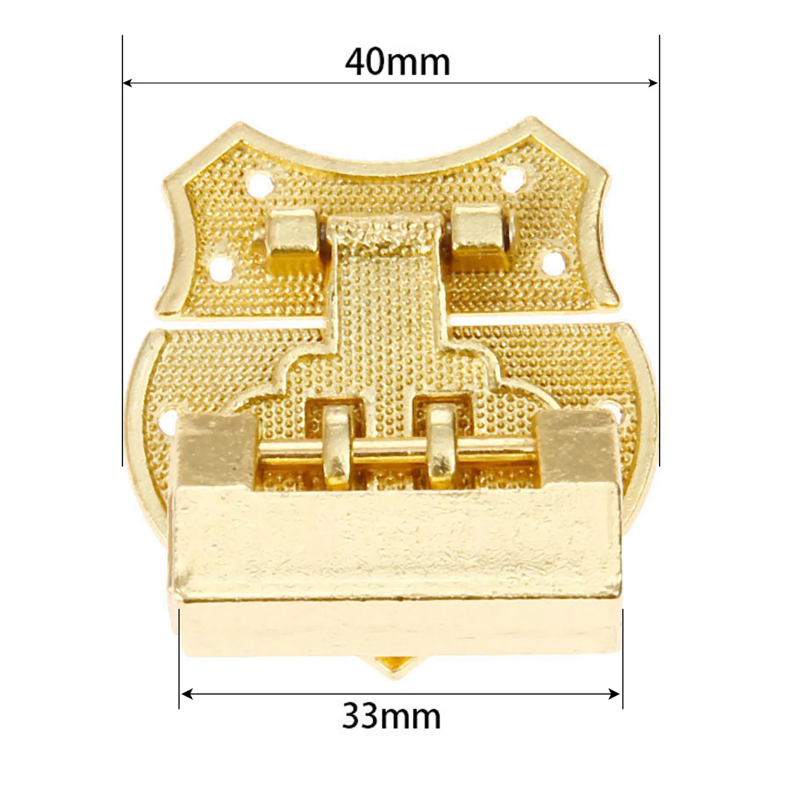 2Pcs/set Antique Gold Chinese Old Lock Wooden Box Padlock with Vintage Box Latch Hasp Home Furniture Buckle Clasp Lock Hardware