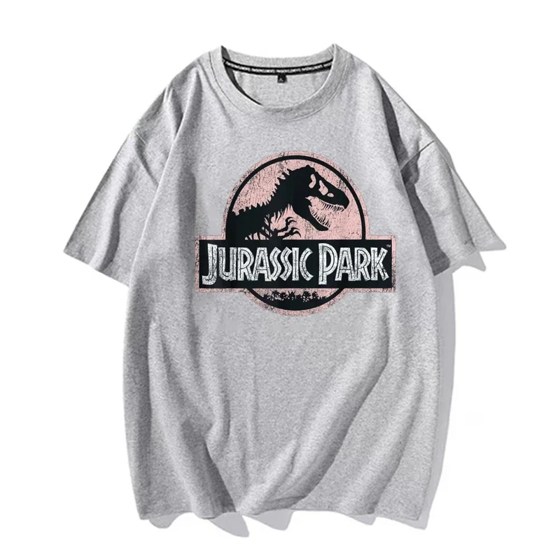 Women Cotton T-shirt Summer Female Oversized Tee Jurassic Park Large Dinosaur Printed Hip Hop Unisex Tees Fashion Y2K_voghion.com
