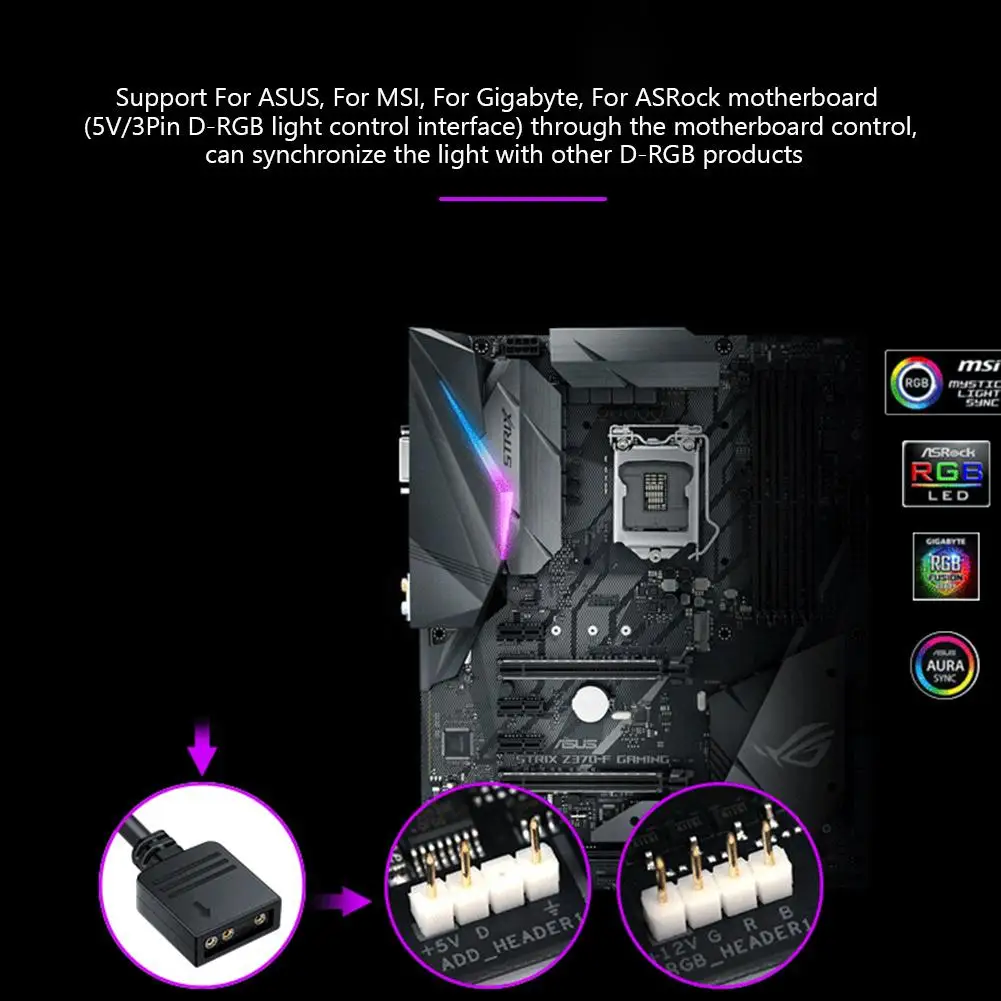 รูปสินค้า สาย ARGB Splitter Hub 1-10 พอร์ต สำหรับคอมพิวเตอร์
