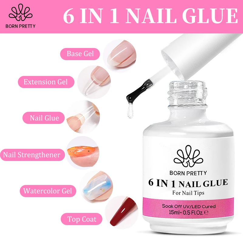BORNPRETTY15ml6IN1NailGlueGelNailPolishforAcrylicNails