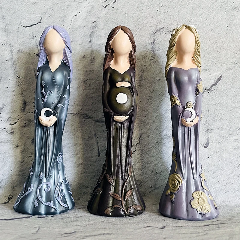

New 3Pcs Beautiful Mother Decorative Figurines Lovely Mother Goddess Statue Mama Birthday Present Mother's Day Gift Home Decor