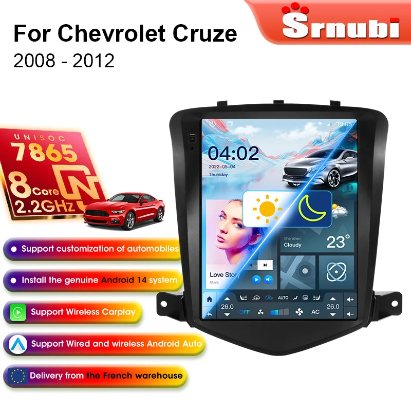 Srnubi Android Autoradio für Chevrolet Cruze J300 2008-2012 Navigation Stereo Multimedia Player Carplay Vertikaler Bildschirm Head Unit
