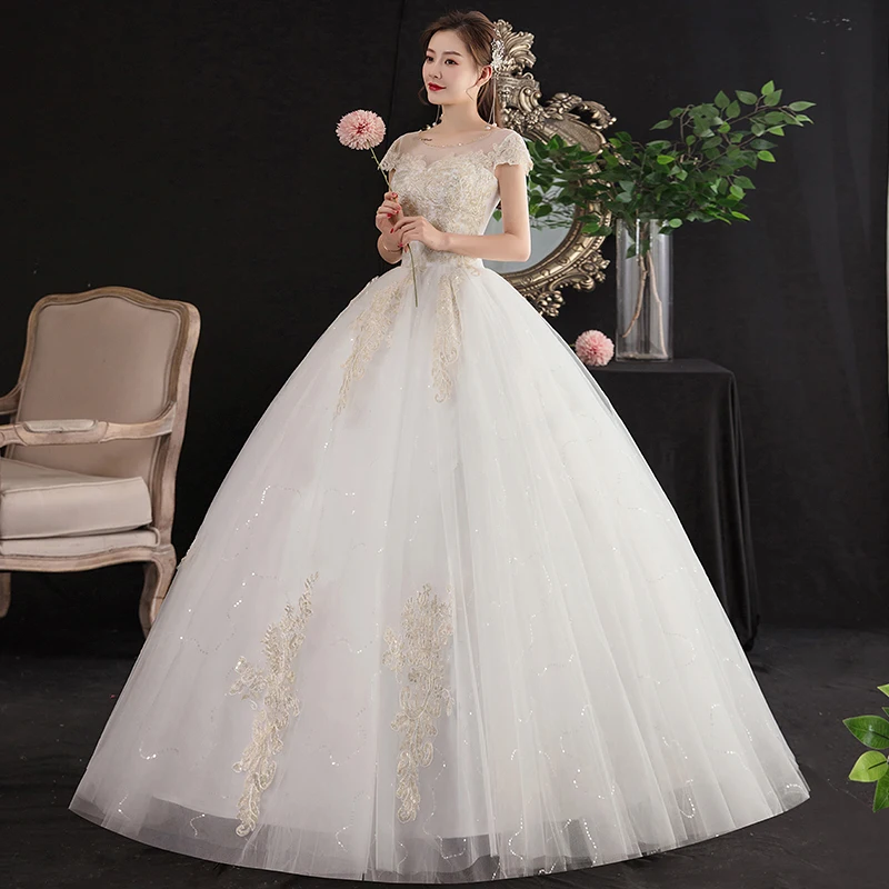 

Wedding Dress New Bride Princess Plus Size Wedding Dresses for Women Ball Gowns Embroidery Dresses Vestido Novia