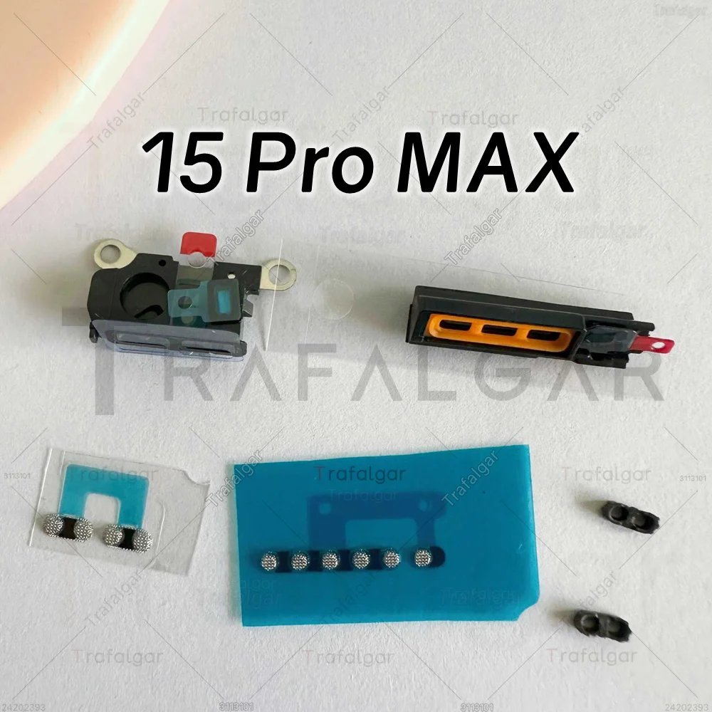 iPhone 15 Pro MAX 15 Plus 라우드 스피커 마이크 메쉬 안티 그릴 교체 부품 용 풀 세트 먼지 그물