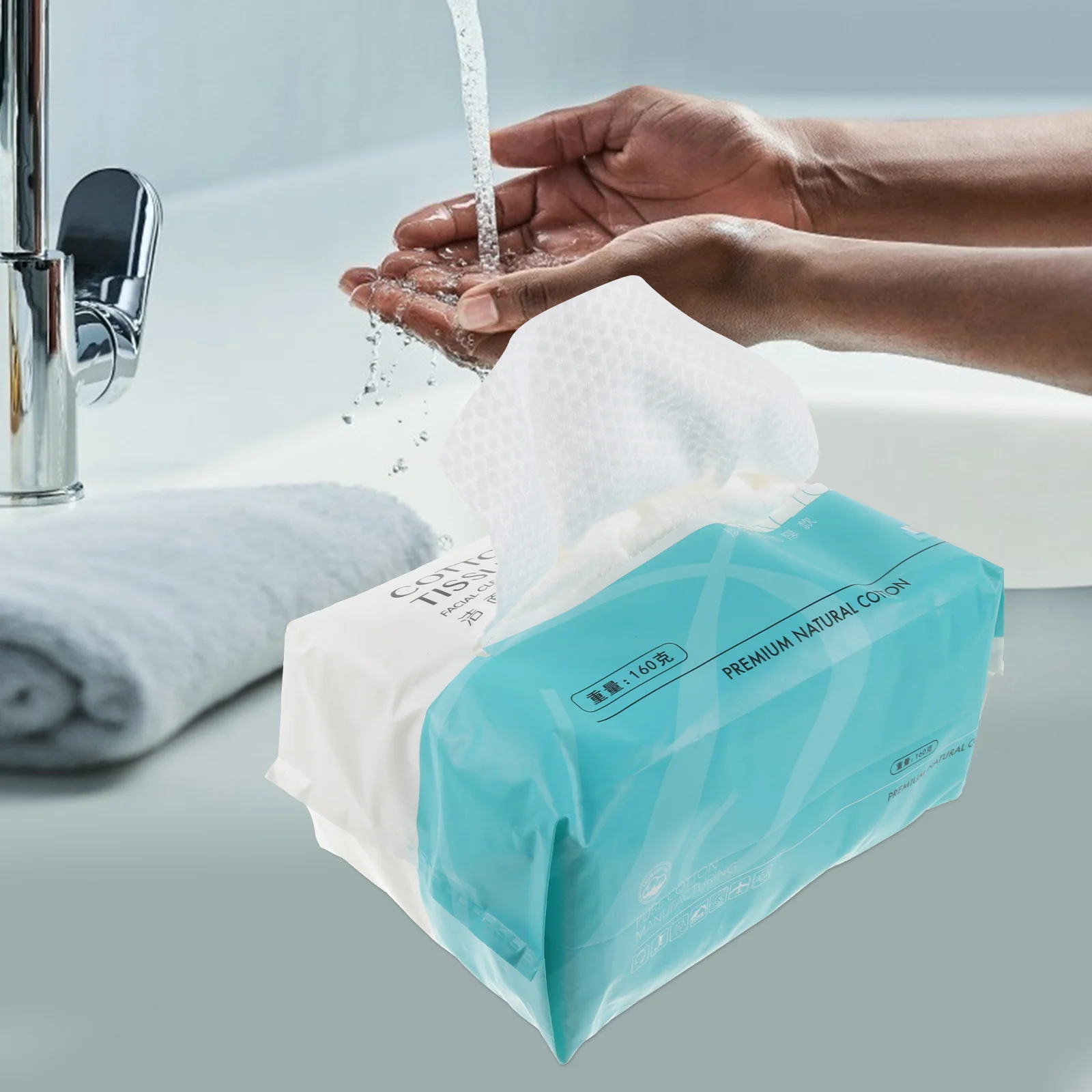 1 Pack Disposable Removable Non-woven Facial Towel Thick Cleansing Wet and Dry Makeup Remover Tissue(100 Sheets)