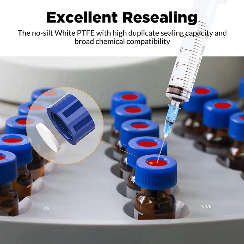 2Ml HPLC Vials 100 PCS Lab Amber Vials Write-On Spot Graduations Screw Cap Amber hplc vials