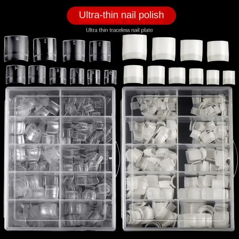 

500Pcs French Style Short Square Nail Tip Clear Natural Half Cover Acrylic Nails Press On Nails for Diy Nail Art Salons Supplies