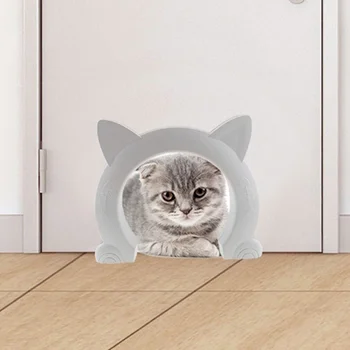 고양이 문 개 구멍 액세스 방향 제어 가능한 장난감 애완 동물 훈련 개 고양이 새끼 고양이 ABS 플라스틱 작은 애완 동물 게이트 도어 키트, 고양이 개