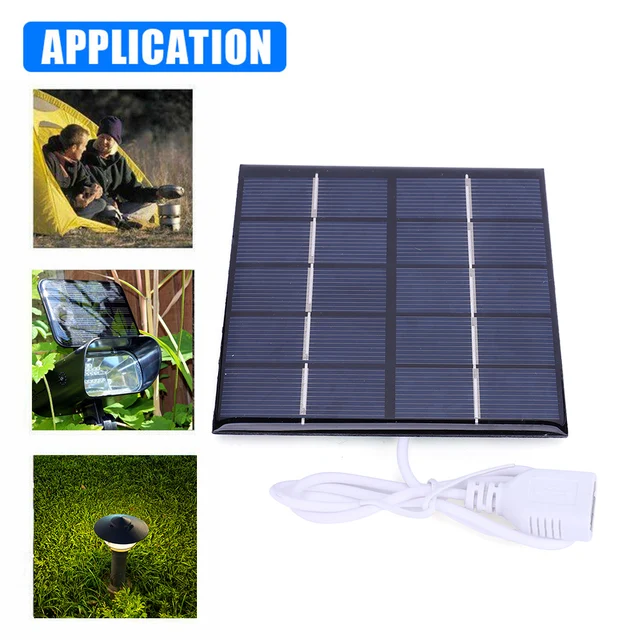 5W Solar Battery Charger Panel Polycrystalline Solar Cell Plate for Outdoor Camping Power Bank Phone Home Courtyard Lighting 5