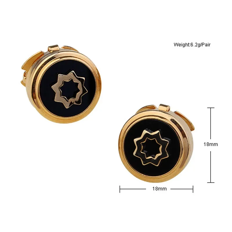 Crystal Cufflinks Cufflinks Cap Fashion Men's Gifts High-end Business Banquet Wedding Accessories Trendy Round Star Daily Shirt Buttons
