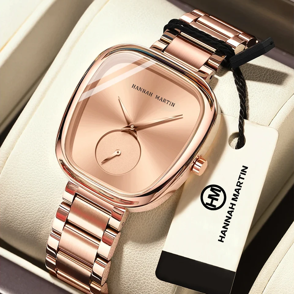 Women's Quartz Rose Gold Black Minimalist Watch