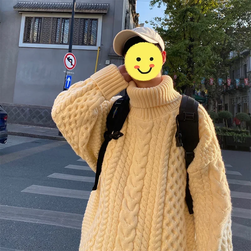 Riolio  Autumn and Winter Half Polo Turtle Neck Sweater Men's Korean Style Loose Fit Color Medium Neck Knitting Base Layer Top Sleeve main image 1