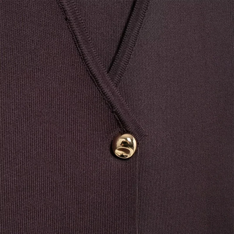 Fashion Single Breasted Knitted Vest Top Women Wine Red V-Neck Sleeveless Sweater Tank Female Autumn Chic Lady Knitwear New