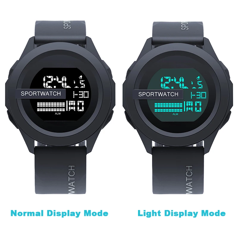 Reloj deportivo Digital militar para hombre, cronógrafo multifunción,  resistente al agua, luminoso, LED, electrónico