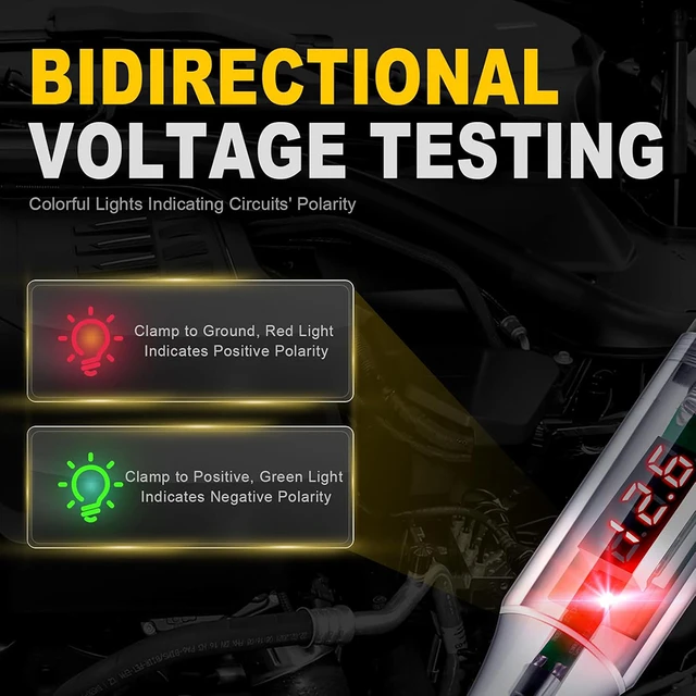 Car Truck Voltage Circuit Tester 5-90V LED Voltage Display Electric Test Pen with Extended Spring Wire for Fuse Checker Tool set 5