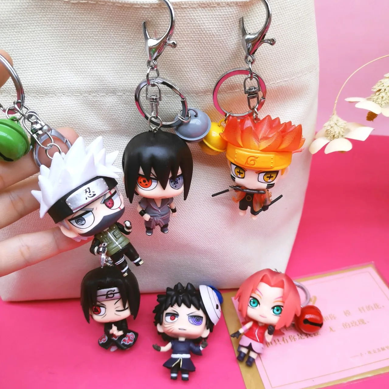 Random1pcKeyRingAnimeNarutoKeychainCartoonFigureUchihaSasuke