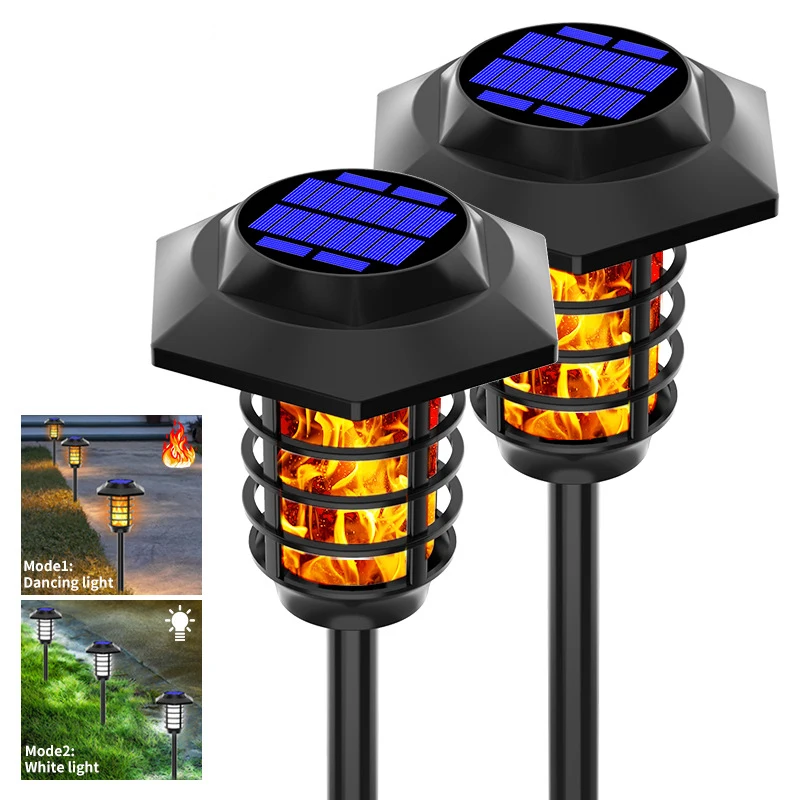 

Solar dynamic simulation flame lights patio ground insert lights waterproof yard LED landscape lawn lights