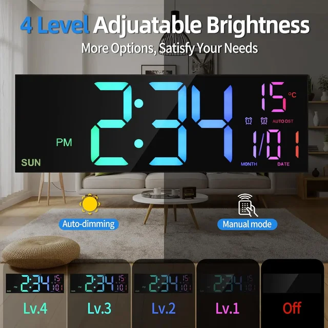 Large LED Digital Wall Clock 4