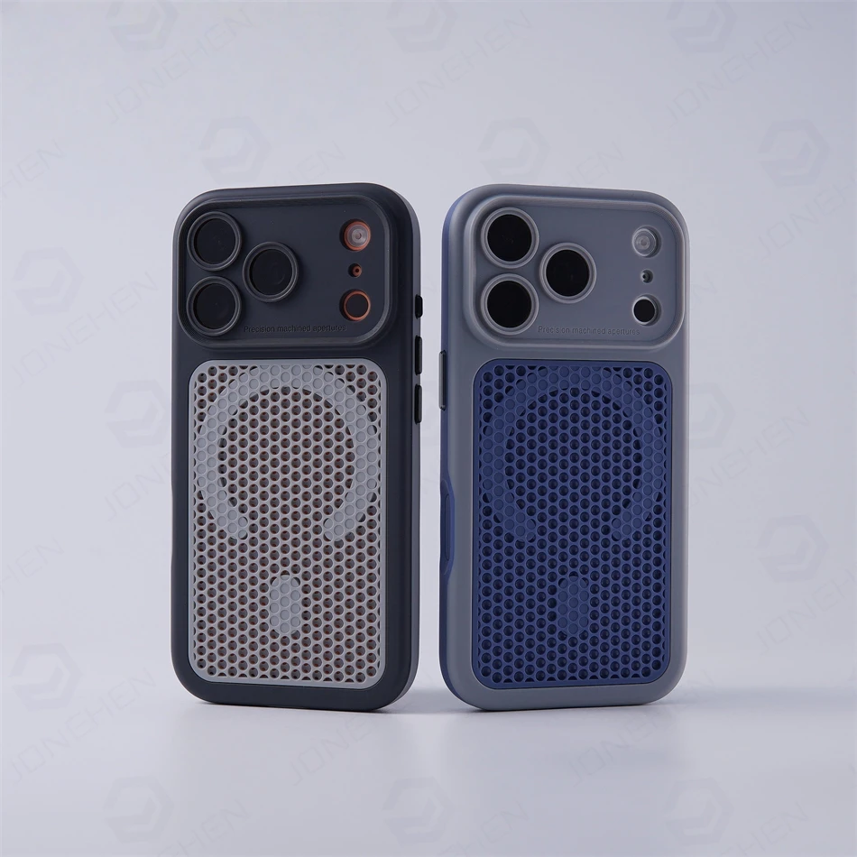 Enhanced Honeycomb Cooling Magnetic Wireless Charging Case with Hit Color Design