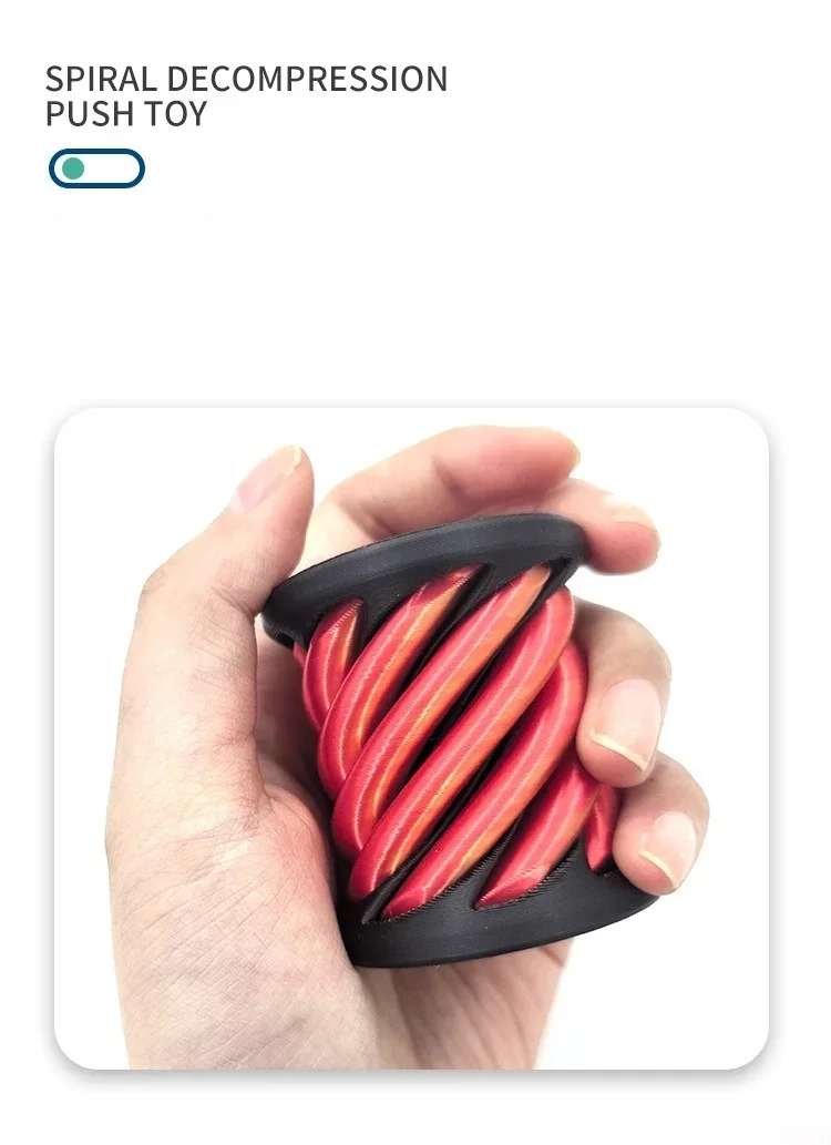 Pyramid Passthrough 3D Printed Helix Screw Fidget Toy Spiral Cone Decompression Stress Relief