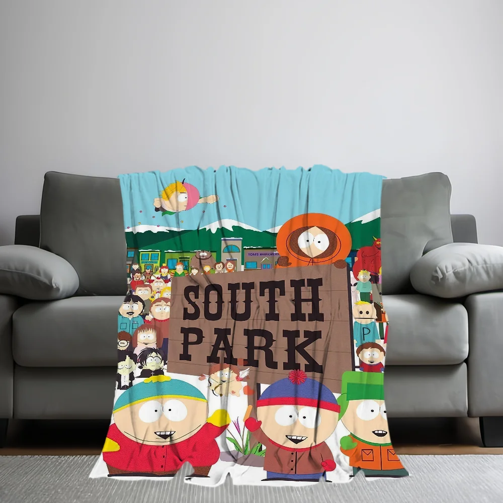 Cartoon S-South P-Park Blanket Skin friendly comfort warm soft plush blanket suitable sofa living room office bedroom 2
