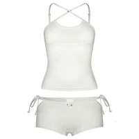 Women 2 Piece Short Sets Summer Chic Criss Cross Backless Camisole Tops and Bandage Cutout Shorts Outfits Club Streetwear Trendy - Image 4