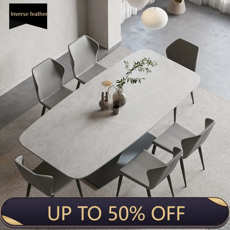 

Kitchen Coffee Dining Room Set Minimalist Modern Marble Dining Table Rectangle Big Mesa De Jantar Comedor Dining Room Furniture