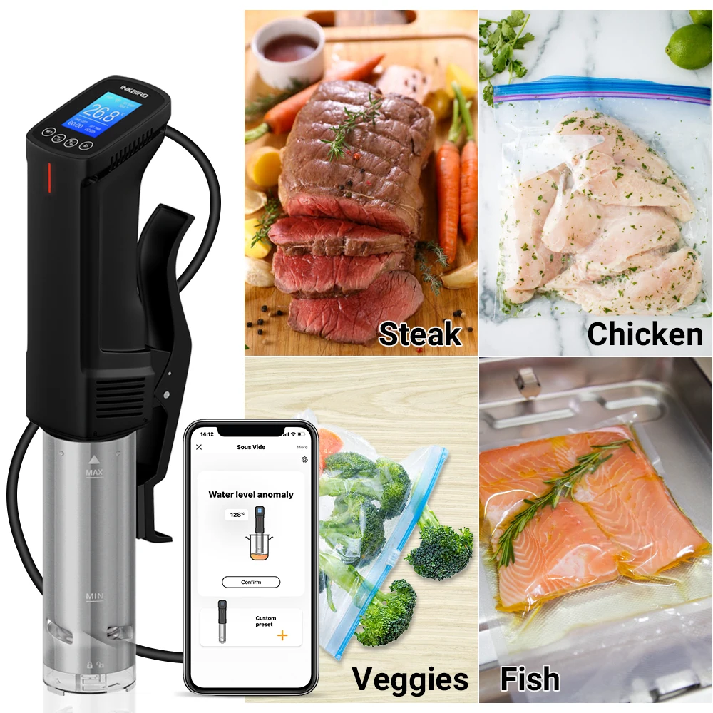 INKBIRD Sous Vide WI-FI Culinary Cooker 1000W Precise Temperature&Timer,Stainless Steel Thermal Immersion Circulator for Kitchen