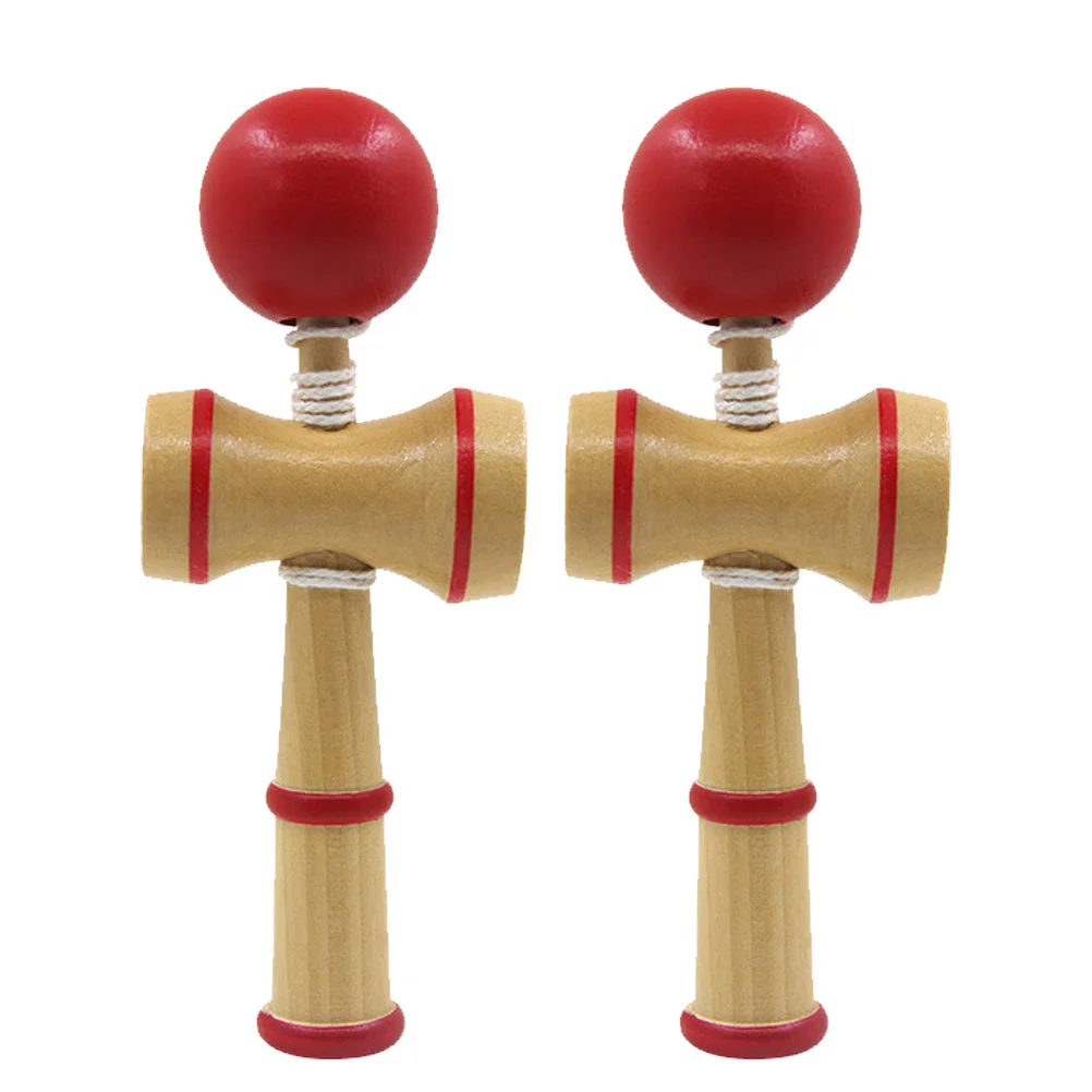 

2 Pcs Ball Wooden Toy Fitness Vintage Toys Fingerboard Kendama Coordinate