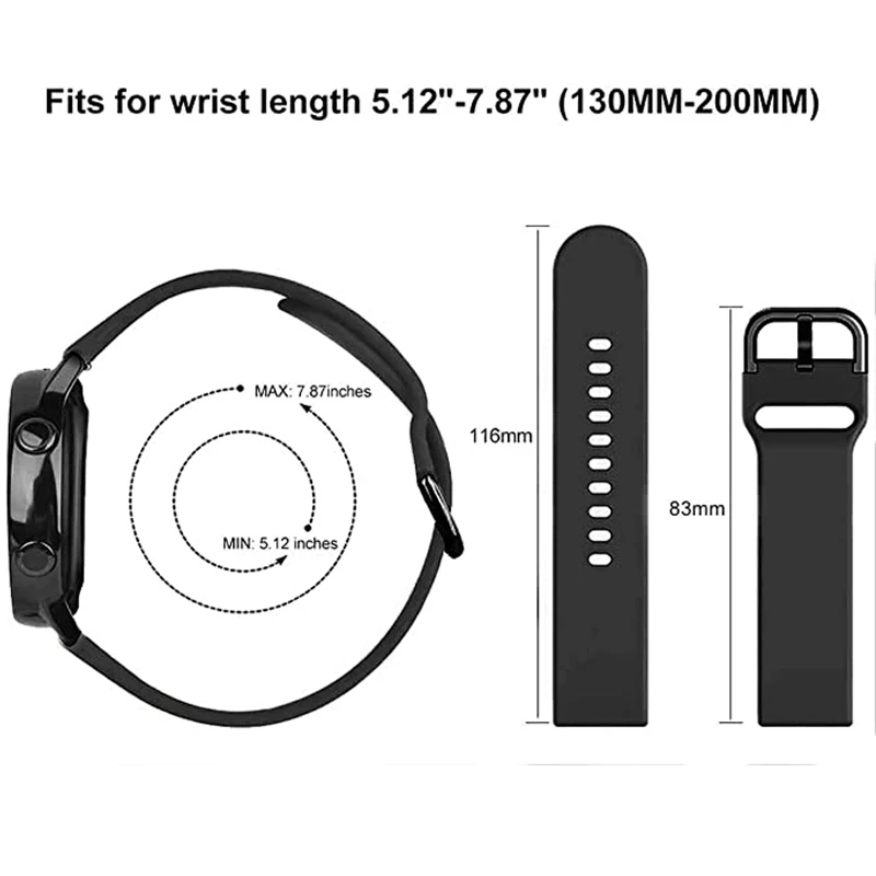Cinturino In Silicone Per Smartwatch AMAZFIT GTS/GTR Mini/BIP U - Larghezza 20mm - Comodo E Impermeabile - Ricambio Universale - 3