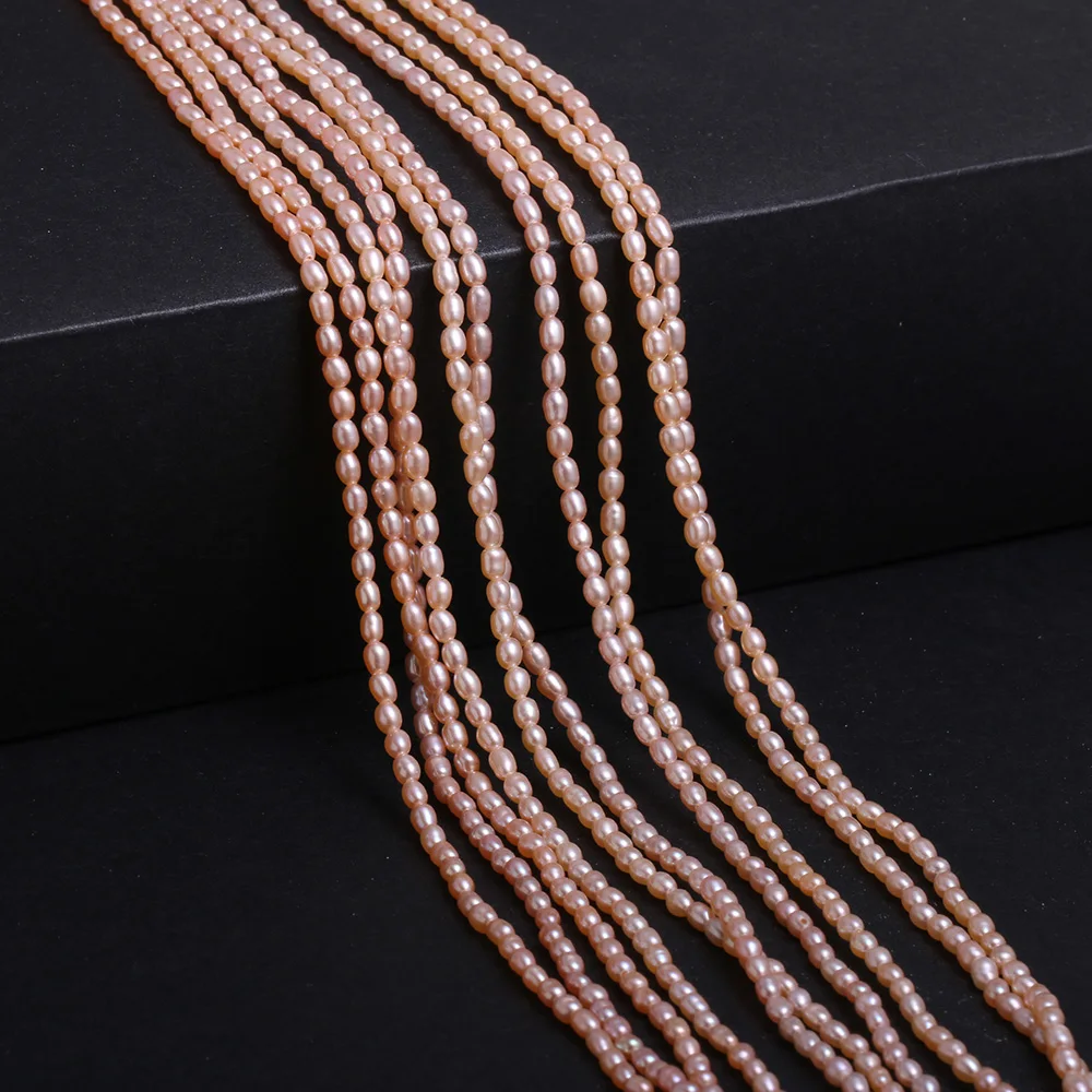 Natural Freshwater Pearl Rice-shaped Loose Beads for Make Jewelry DIY Bracelet Necklace 2-2.5mm