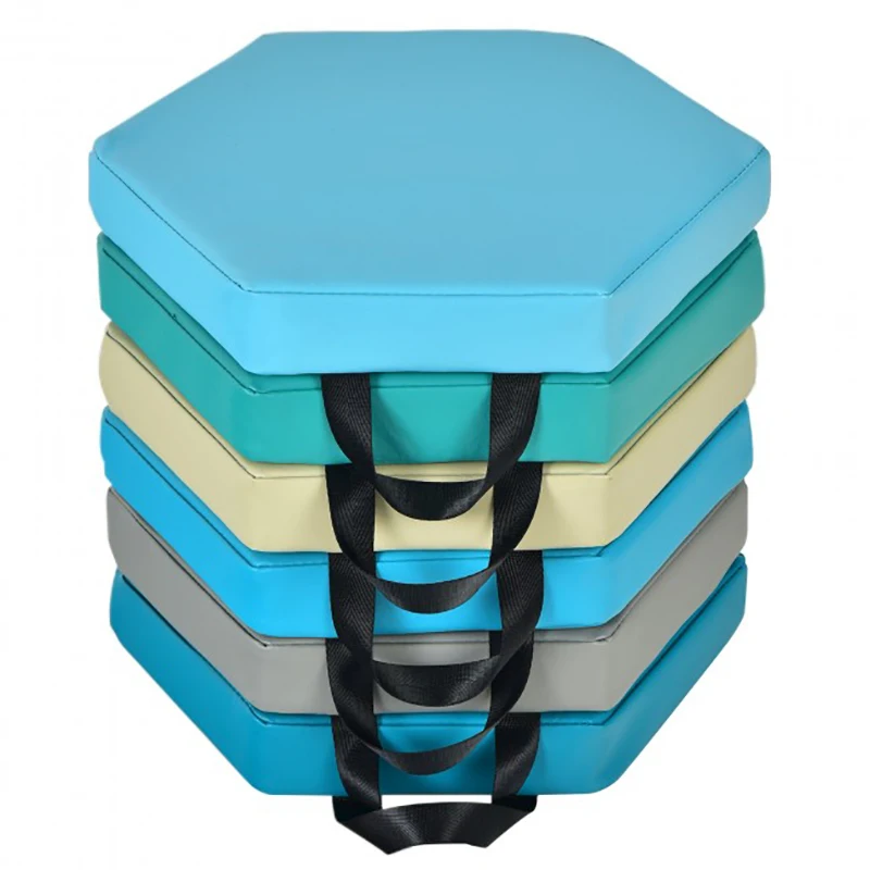 

6 Pieces Multifunctional Hexagon Toddler Floor Cushions Classroom Seating with Handles Living Room Cushions