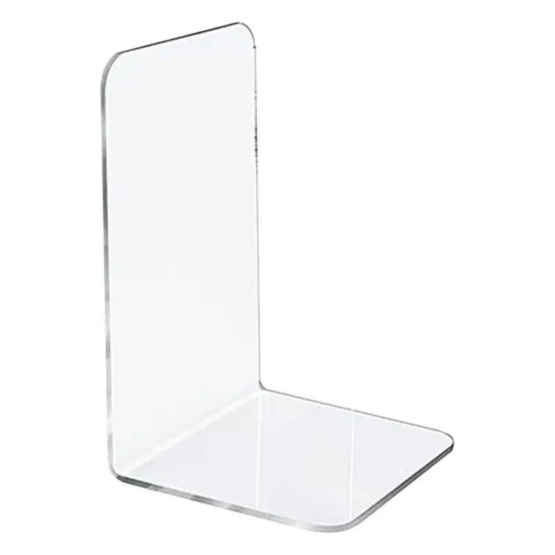 L-Shaped Transparent Acrylic Bookends Stand Bookshelf Desktop Decorative Storage Rack Bookend Book Holder School Stationery book organizer book holder book stand