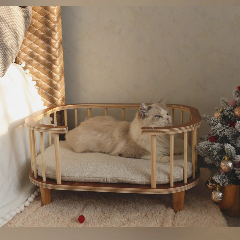 

Creative Solid Wood Furniture for Pets,Four Seasons Universal Waterproof and Mouldproof Bed Type Off the Ground Cushion Bed