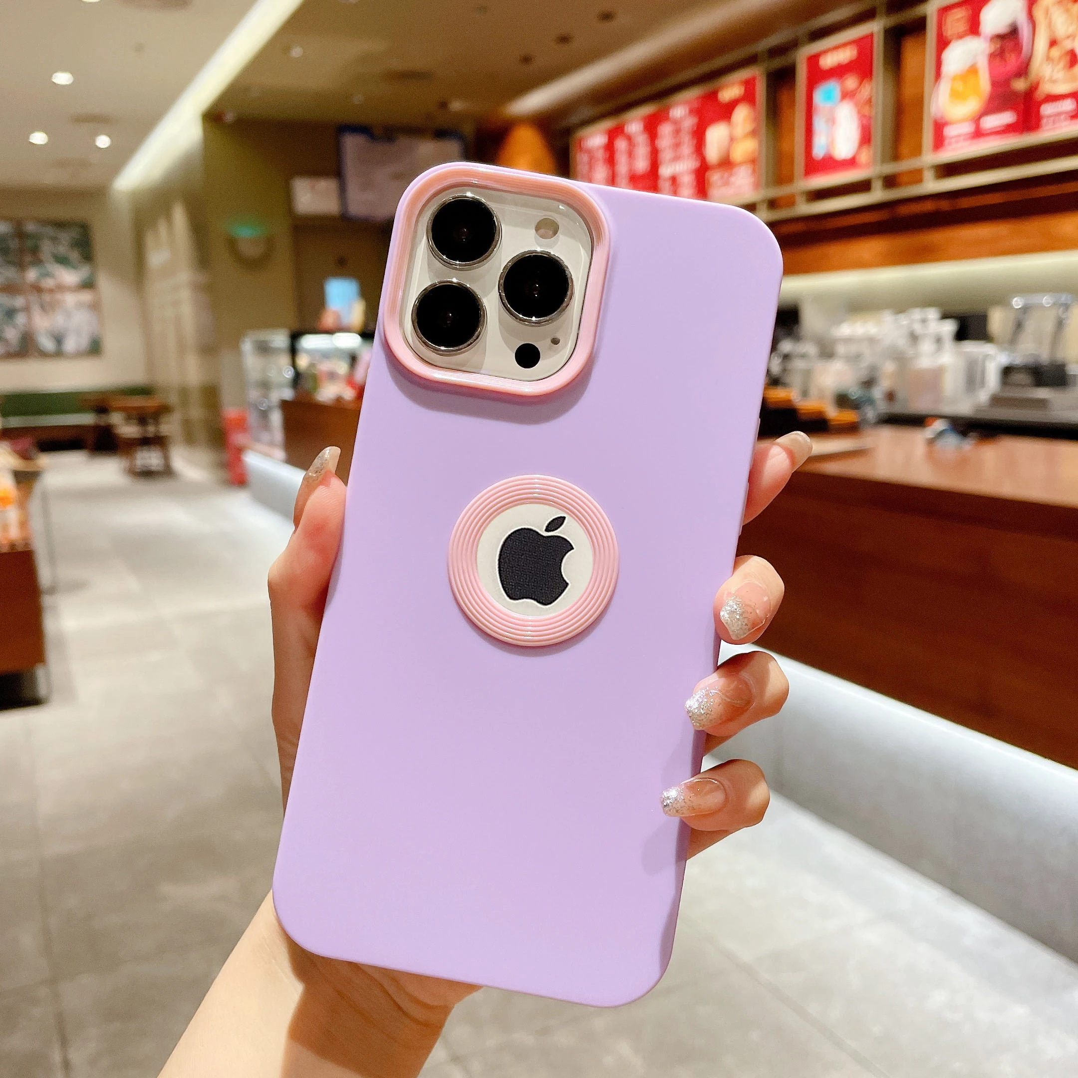 Luxury Liquid Silicone Hollow Logo Hole Case for iPhone 13 12 11 Pro Max X XR XS 7 8 Plus SE2 Matte Soft Shockproof Bumper Cover cute iphone se cases