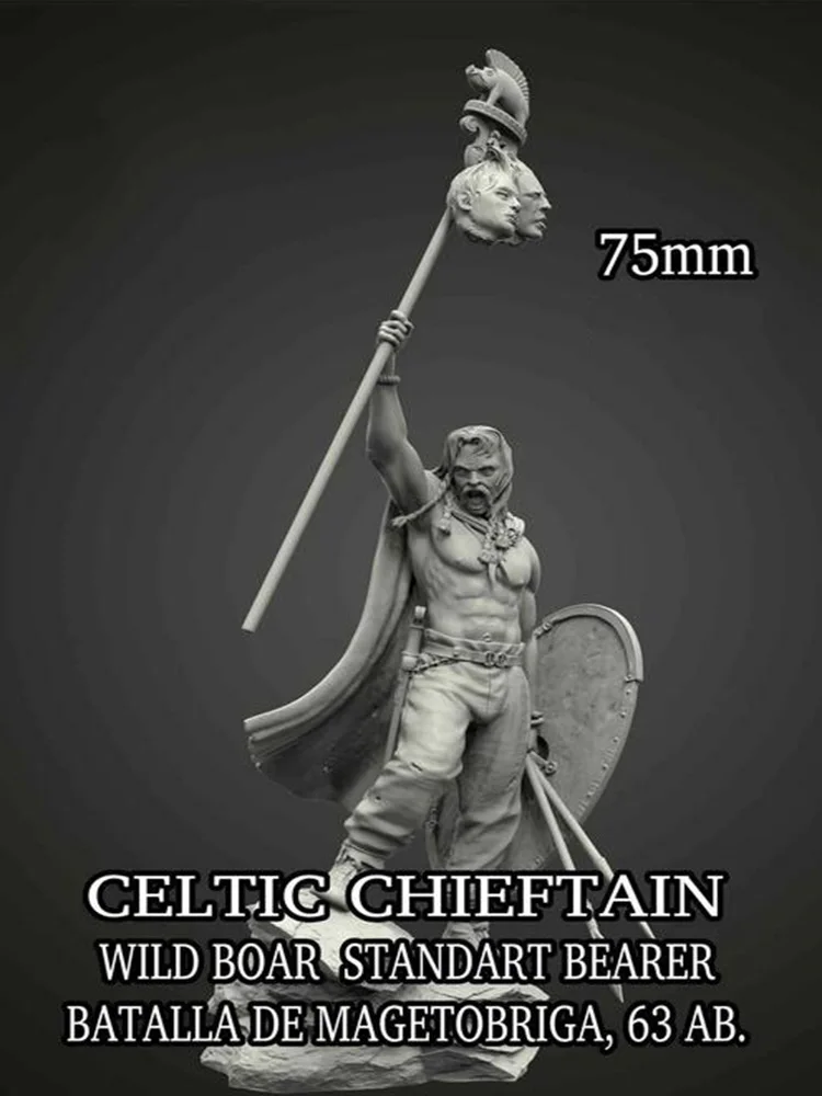 Unmontierte 1/24 Ancient Officer Fantasy Knight Standfigur aus Kunstharz, Miniaturmodellbausätze, unbemalt