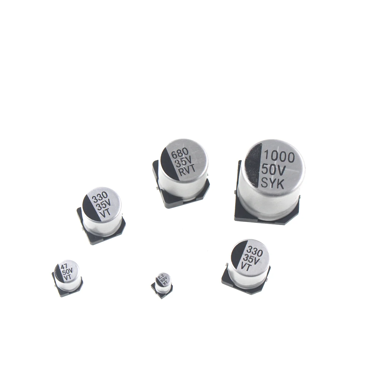 SMD Aluminum Electrolytic Capacitor 6.3V 10V 16V 25V 35V 50V 1UF 10UF 22UF 33UF 47UF 100UF 220UF 330UF 470UF 100/50/20pcs electrolytic capacitor,aluminum capacitor,smd capacitor,aluminum electrolytic capacitor