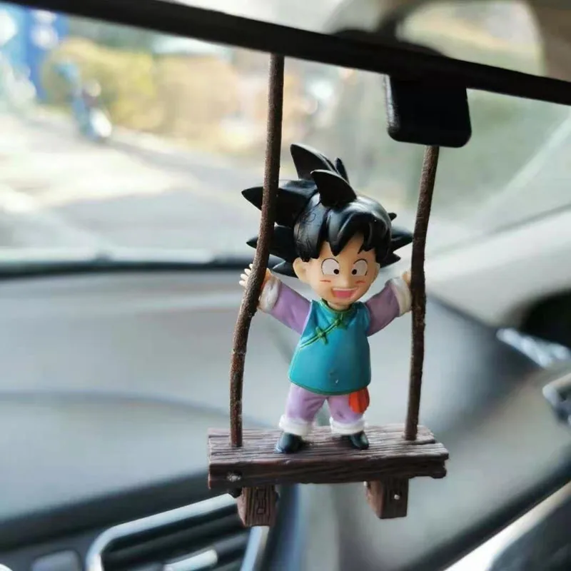 Dragon Ball Son Goku And Trunks Swing Anime Model Car Rearview Mirror Ornaments Birthday Gift Action Decoractions Car Figure Toy