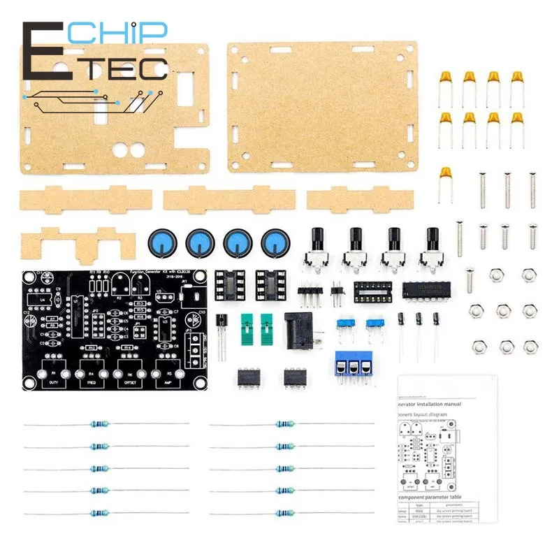 

Free shipping ICL8038 Multifunctional Low Frequency Signal Generator DIY Kit with Acrylic Shell xr2206 Upgrade Version