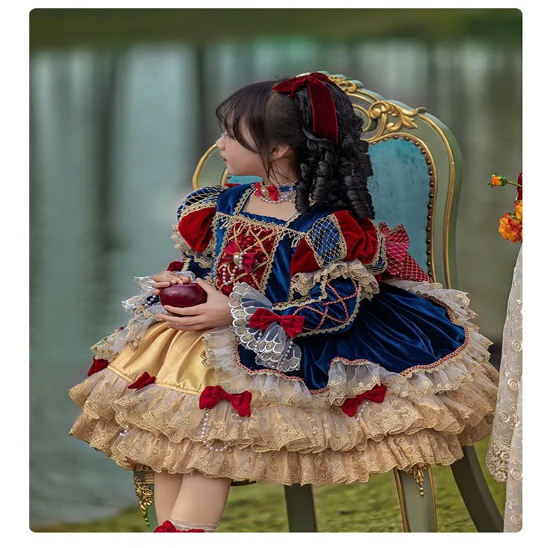 Baby Girl Spanish Princess Lolita Dress for Birthday Party Autumn