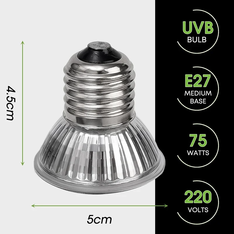 5-1PCS UVA+UVB Reptile Lamp Bulb Turtle Basking UV Light Bulbs Chicken Farming Heating Light Temperature Controllers Solar Lamps 6
