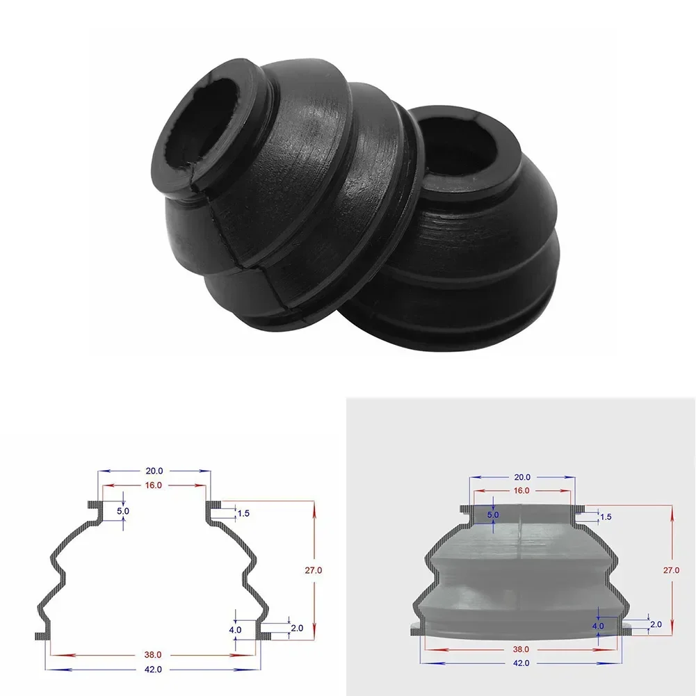 2pcs Universal Car Suspension Steering Ball Joint Rubber Dust Boot Cover Track Tie Turn Rods Ends Set Parts