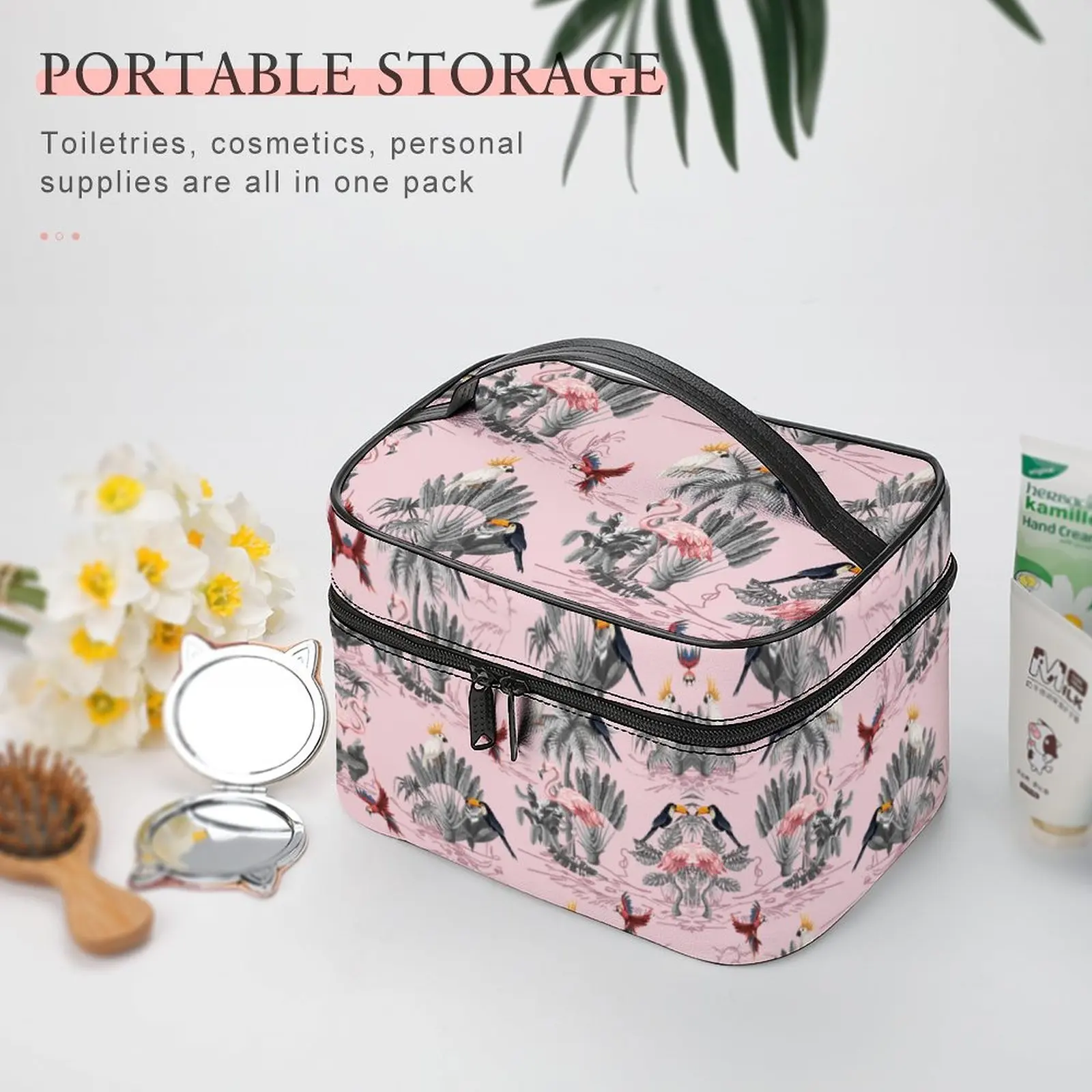 Customized Pattern Makeup Bag Pink Girl Women Multifunction Waterproof Cosmetic Bag Toiletries Organizer Storage Wash Bag